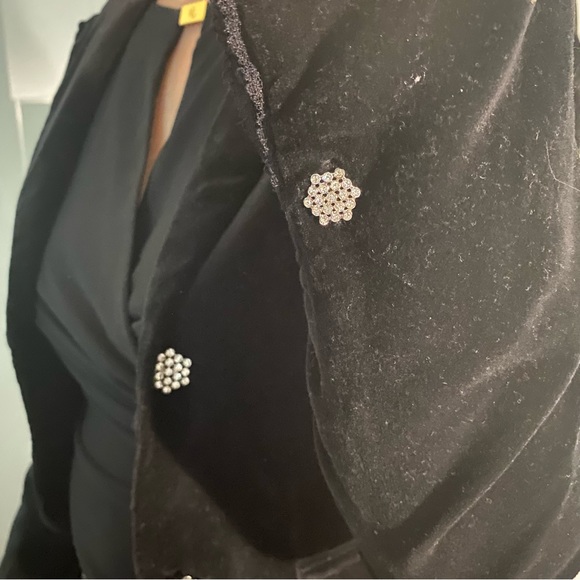 Old Navy Black Velvet Blazer With Sparkly Buttons Size XS - Picture 6 of 8